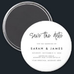 Modern Minimalist Wedding Save the Date Magnet<br><div class="desc">A simple modern save the date magnet. Personalize this minimalist black and white design to have your personal details and message.</div>