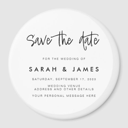 Modern Minimalist Wedding Save the Date Magnet