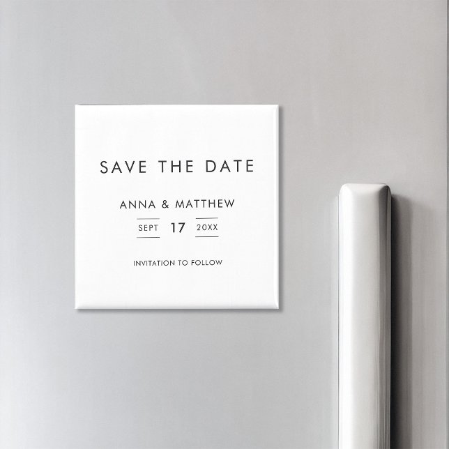 Modern Minimalist Wedding Save The Date Magnet (Creator Uploaded)