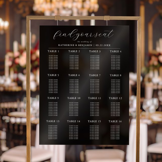 Modern Minimalist Wedding Seating Chart (Creator Uploaded)