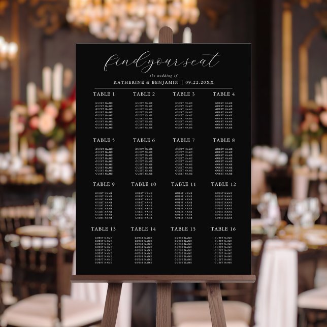 Modern Minimalist Wedding Seating Chart Foam Board (Creator Uploaded)