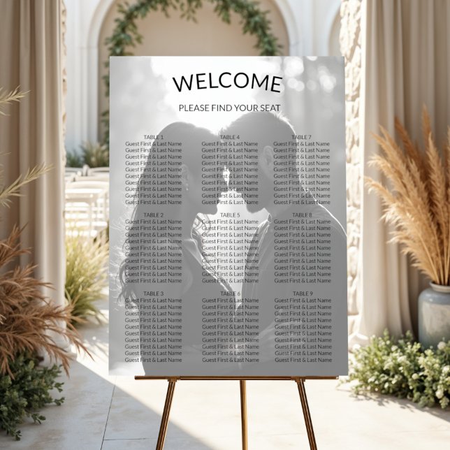 Modern Minimalist Wedding Seating Chart  Foam Board (Creator Uploaded)