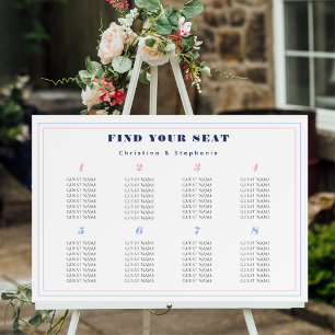Modern Minimalist Wedding Seating Chart Foam Board