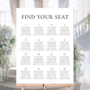 Modern Minimalist Wedding Seating Chart Foam Board