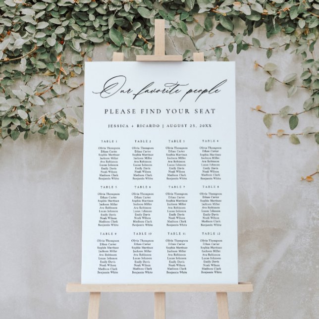 Modern Minimalist Wedding Seating chart Foam Board (Creator Uploaded)