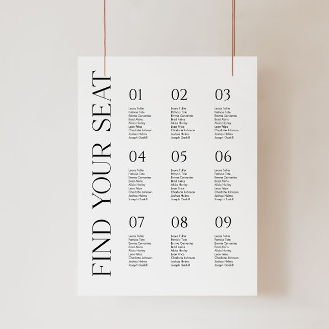 Modern Minimalist Wedding Seating Chart Poster (Creator Uploaded)