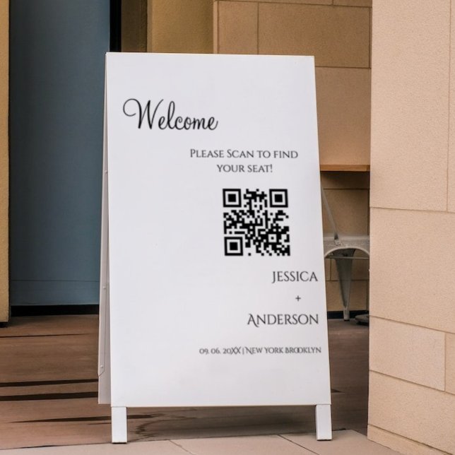 MODERN minimalist  wedding seating chart Qr Code Foam Board (Creator Uploaded)