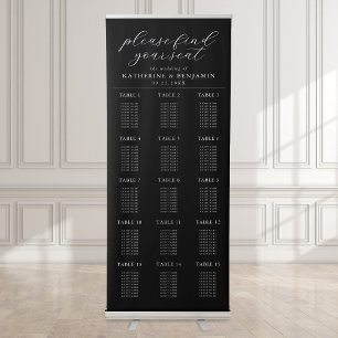 Modern Minimalist Wedding Seating Chart Retractable Banner