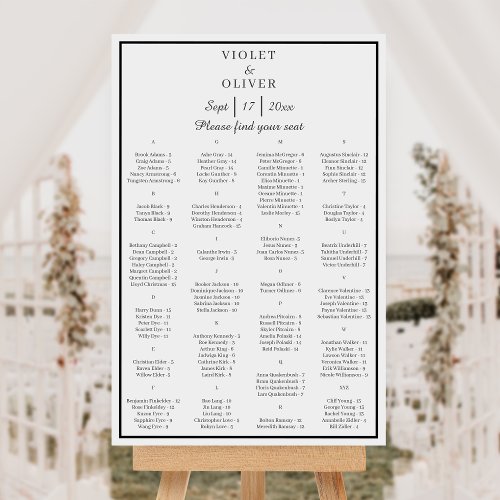 Modern Minimalist Wedding Seating Chart v2 Foam Board