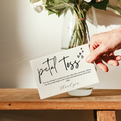 Modern Minimalist Wedding Send Off Petal Toss Card