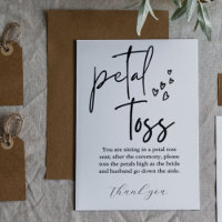 Modern Minimalist Wedding Send Off Petal Toss Encl