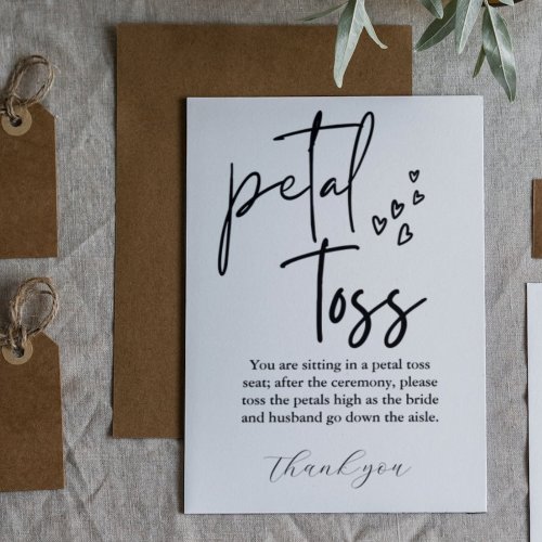 Modern Minimalist Wedding Send Off Petal Toss Encl Enclosure Card