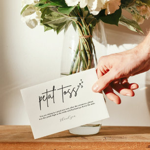 Modern Minimalist Wedding Send Off Petal Toss Enclosure Card