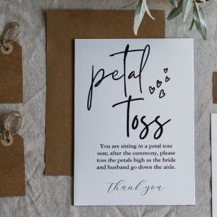 Modern Minimalist Wedding Send Off Petal Toss Enclosure Card