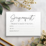 Modern minimalist Wedding Song request Enclosure Card