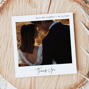 Modern minimalist wedding square Thank You card