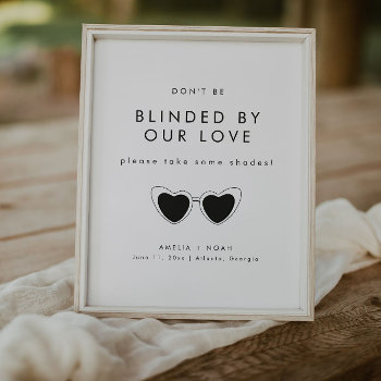 Modern Minimalist Wedding Sunglasses Favor Sign by SincerelyBy_Nicole at Zazzle