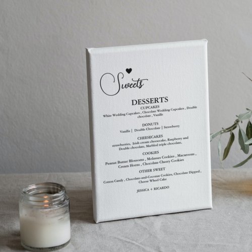 Modern Minimalist  wedding sweet dessert bar sign