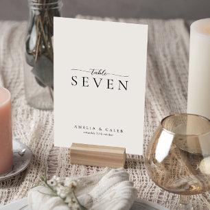 Modern Minimalist Wedding Table Number