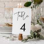 Modern minimalist wedding table number<br><div class="desc">Modern,  simple and clean: adopt this minimalist handwritten design for your wedding stationery. Fully customizable colors.</div>