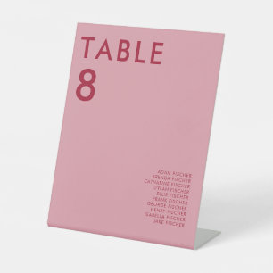 Modern Minimalist Wedding Table Number Pedestal Sign
