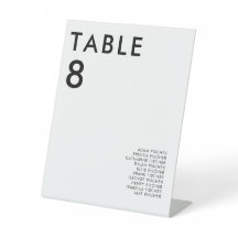 Modern Minimalist Wedding Table Number