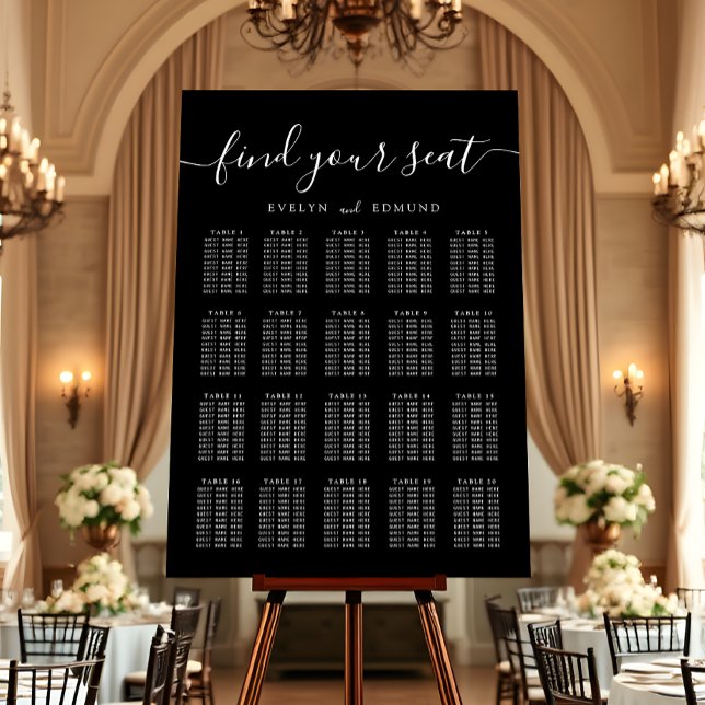 Modern Minimalist Wedding Table Seating Chart Foam Board (Creator Uploaded)