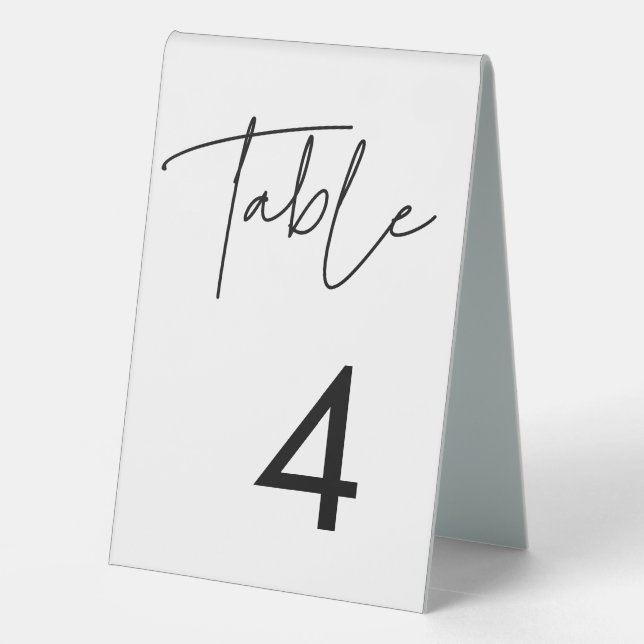 Modern minimalist wedding table tent (Back)