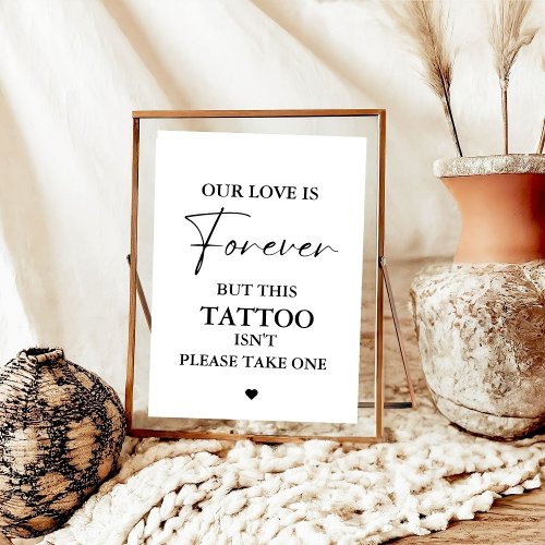 Modern Minimalist  Wedding Tattoo Party Sign