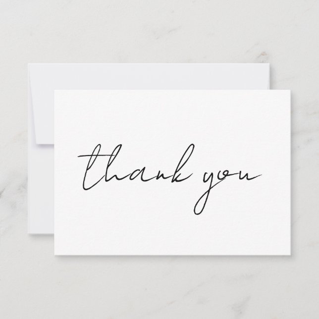Modern Minimalist Wedding Thank You Card (Front)