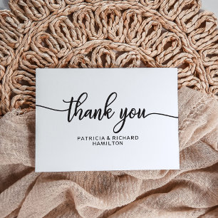 Modern Minimalist Wedding Thank You Card Chic Bold
