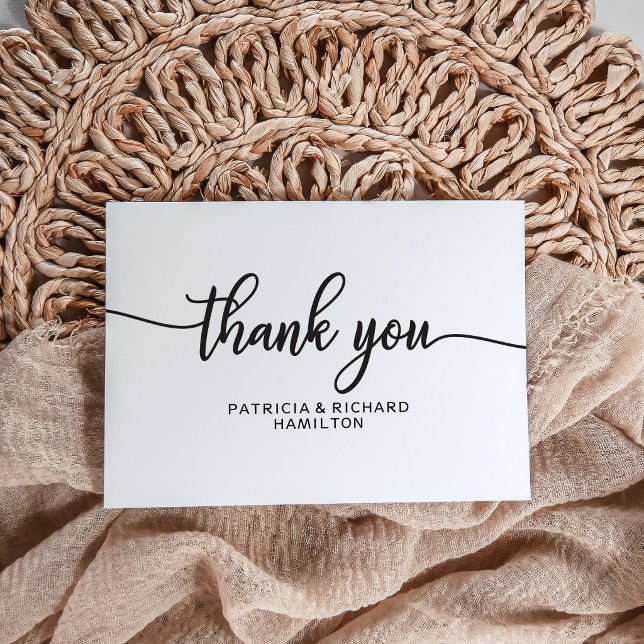 Modern Minimalist Wedding Thank You Card Chic Bold (Creator Uploaded)