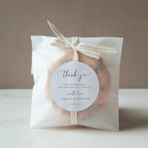 Modern Minimalist Wedding Thank You Classic Round Sticker