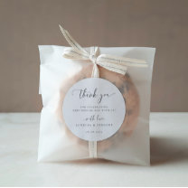 Modern Minimalist Wedding Thank You Classic Round Sticker