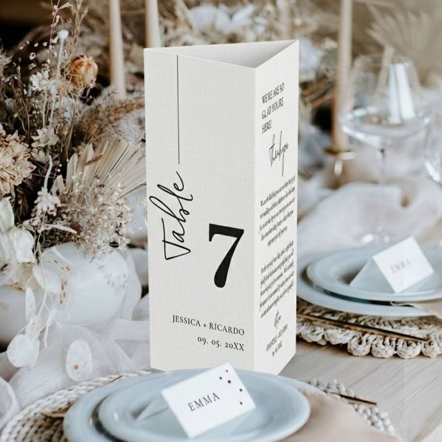Modern Minimalist wedding Thank you table Number Brochure (Creator Uploaded)