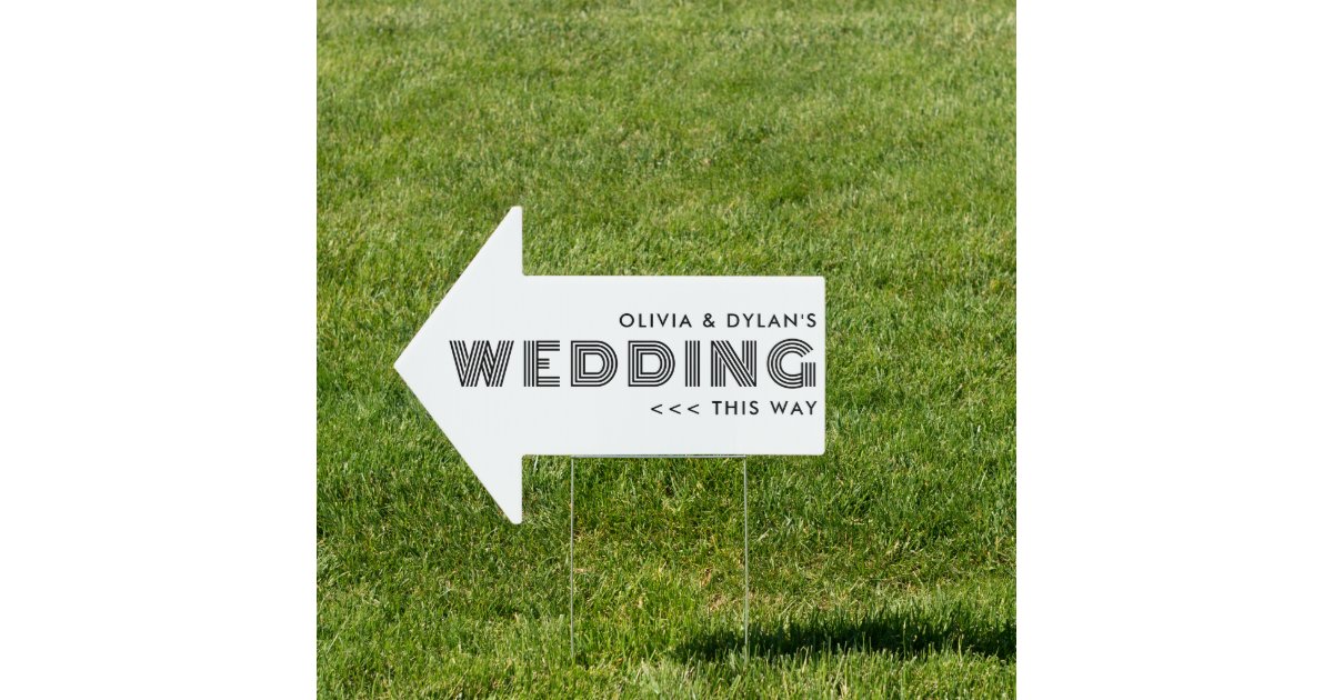 Modern Minimalist Wedding This Way Sign | Zazzle