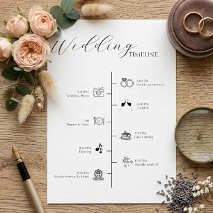 Modern Minimalist Wedding Timeline details Card