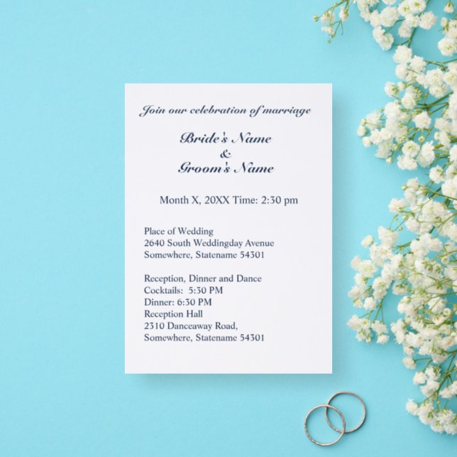 Modern Minimalist Wedding Typography Invitation (Front)