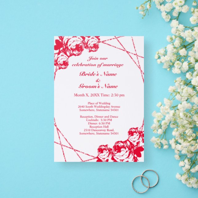 Modern Minimalist Wedding Typography Invitation (Front)