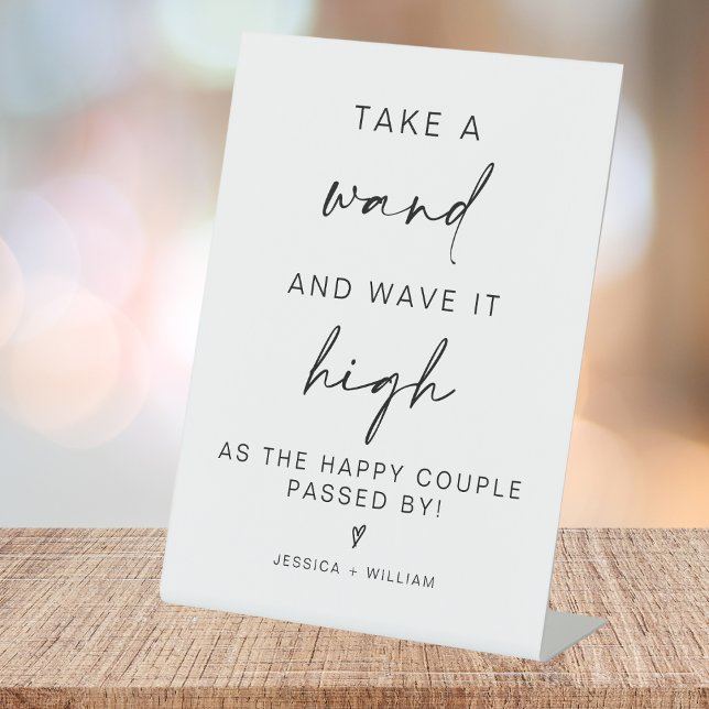 modern minimalist wedding wand send off sign (Creator Uploaded)