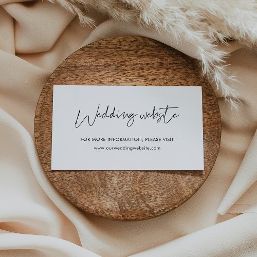 Modern minimalist wedding website card