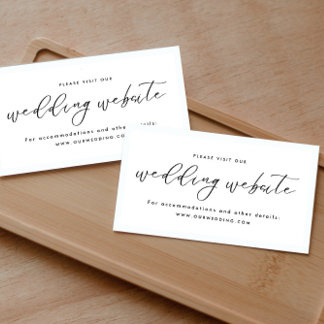 Modern Minimalist Wedding Website  Enclosure Card