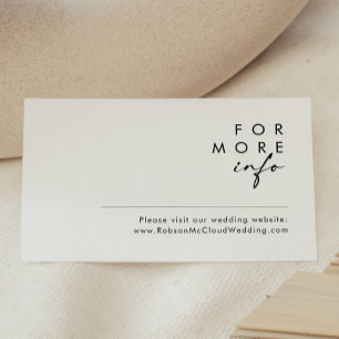 Modern Minimalist Wedding Website Enclosure Card