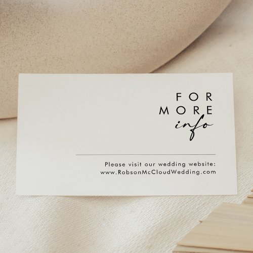 Modern Minimalist Wedding Website Enclosure Card