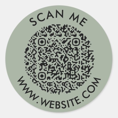 Modern Minimalist Wedding Website Scan me qr code Classic Round Sticker