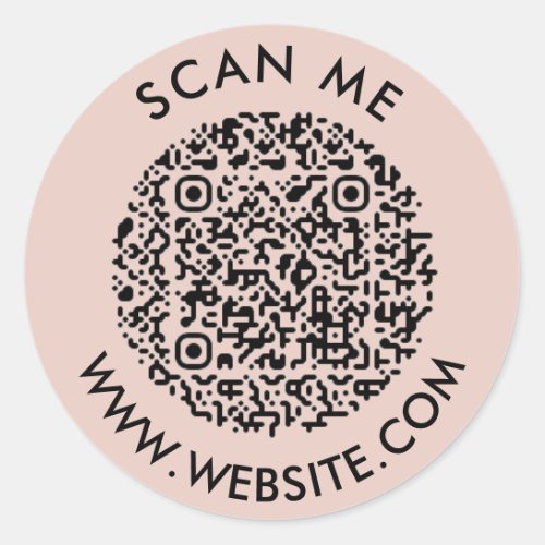 Modern Minimalist Wedding Website Scan me qr code Classic Round Sticker
