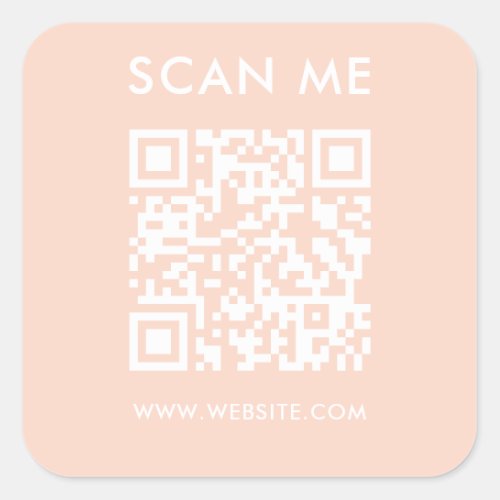 Modern Minimalist Wedding Website Scan me qr code Square Sticker