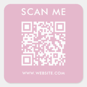 Modern Minimalist Wedding Website Scan me qr code Square Sticker