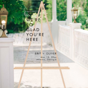 Modern Minimalist Wedding Welcome Acrylic Sign