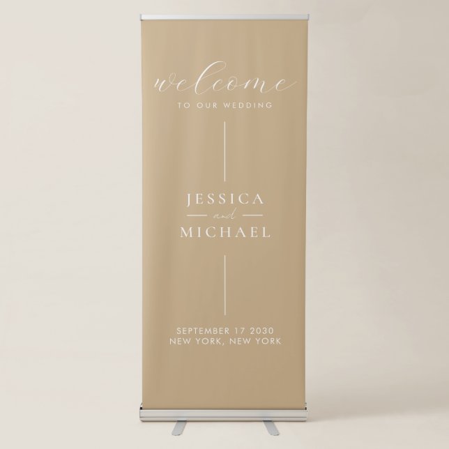 Modern Minimalist Wedding Welcome Banner (Front)